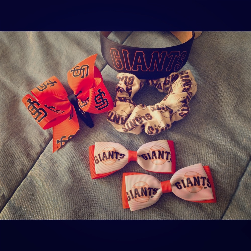 Giants bows/headband/scrunchie bundle